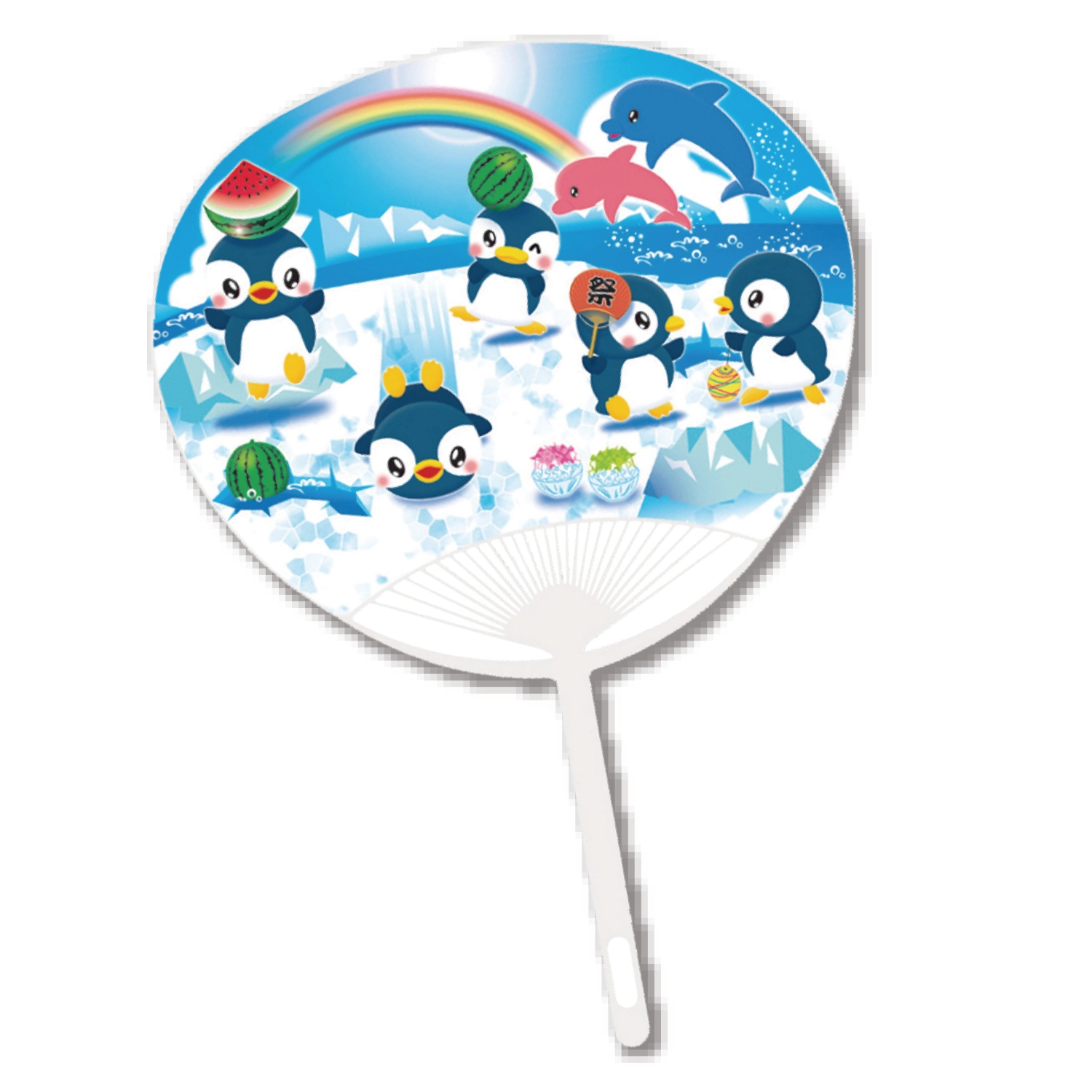 (店名入り)うちわ 05．ペンギン